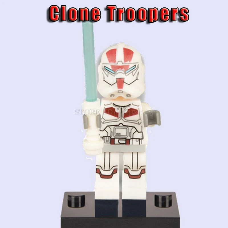 Clone Troopers Кубики на тему фильмов игрушки клонированные солдатики Звездные войны наборы солдат охраны армии Дарт Вейдер Скайуокер Рей R2D2 C3PO Блок Игрушка Звездные войны фигурка - Цвет: Clone Troopers