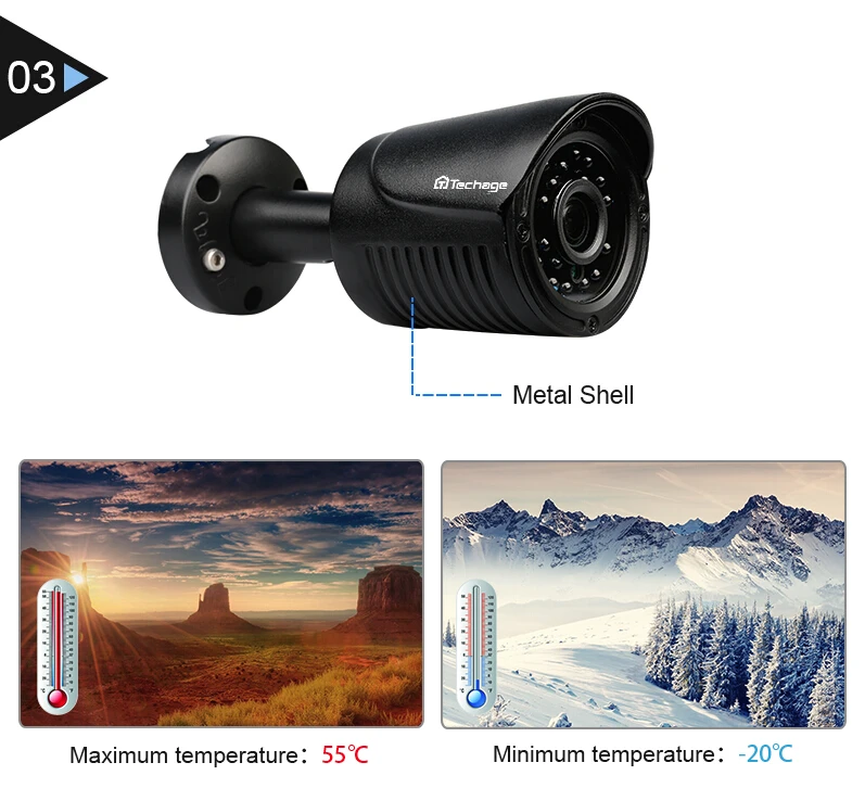 Techage камера безопасности системы 4CH 720P DVR 1.0MP 1200TVL ИК ночной Открытый водонепроницаемый AHD CCTV камера P2P комплект видеонаблюдения