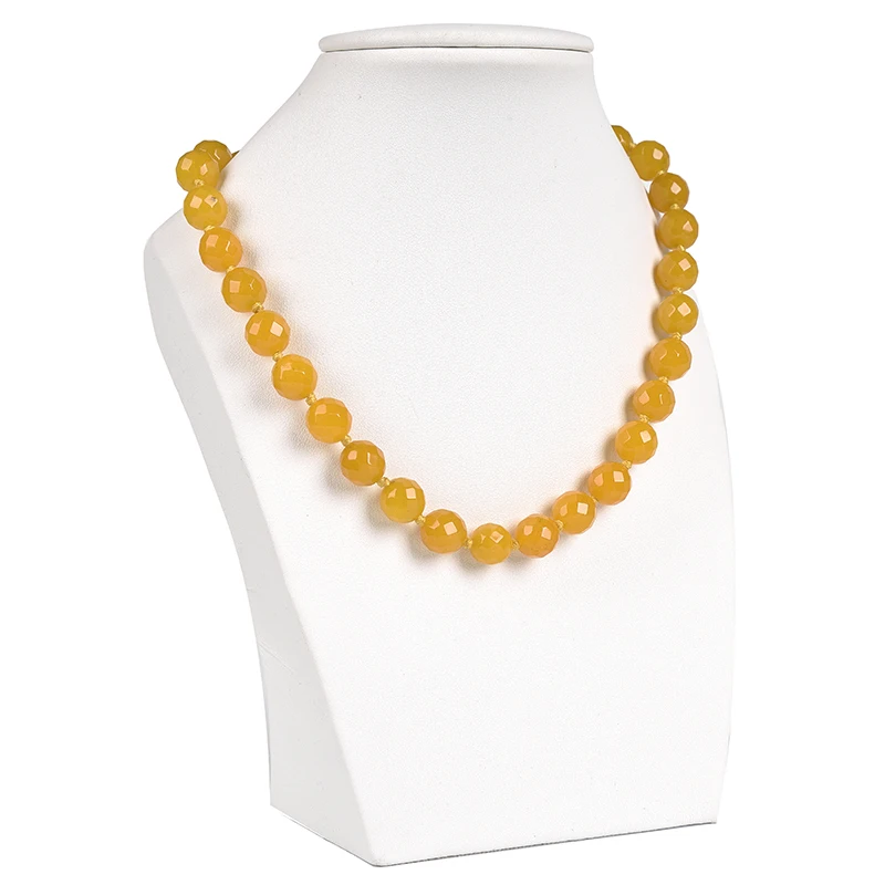 

Yellow chalcedony Gems stone cutting beads 10mm beads jewelry necklace noble and elegant women's necklace as a gift for mother