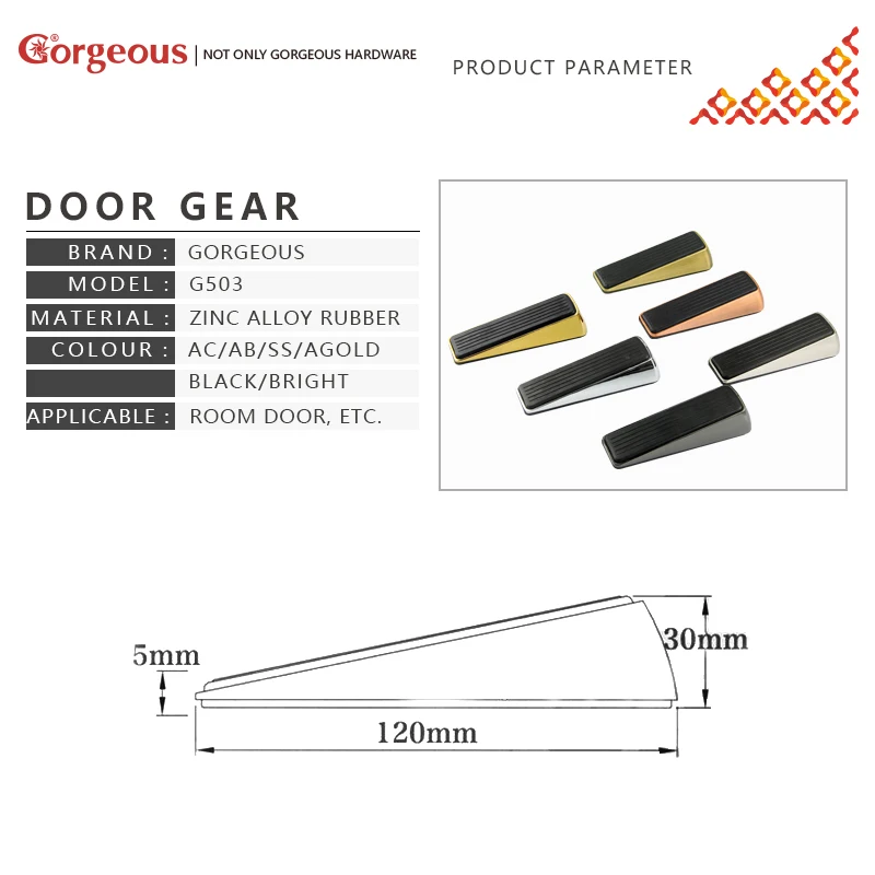 Gorgeous 6 color door stopper zinc alloy rubber stops wedge stop new silicone hardware accessories | Обустройство дома