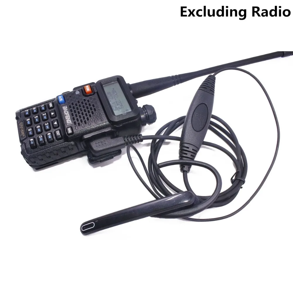 2 шт. ABBREE 2 Pin ушной бар микрофон для наушников PTT гарнитура для Baofeng Радио UV-5R 777 S 888 S TYT приемопередатчик 2way Радио рация