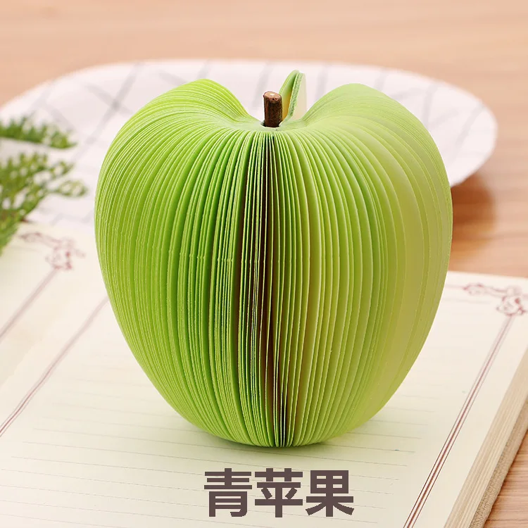 Green apple 130 листов овощей и фруктов, Kawaii блокнот для заметок, милый блокнот для заметок, стикер для дневника, школы и меда, товары для дома, рождественский подарок - Цвет: Green apple