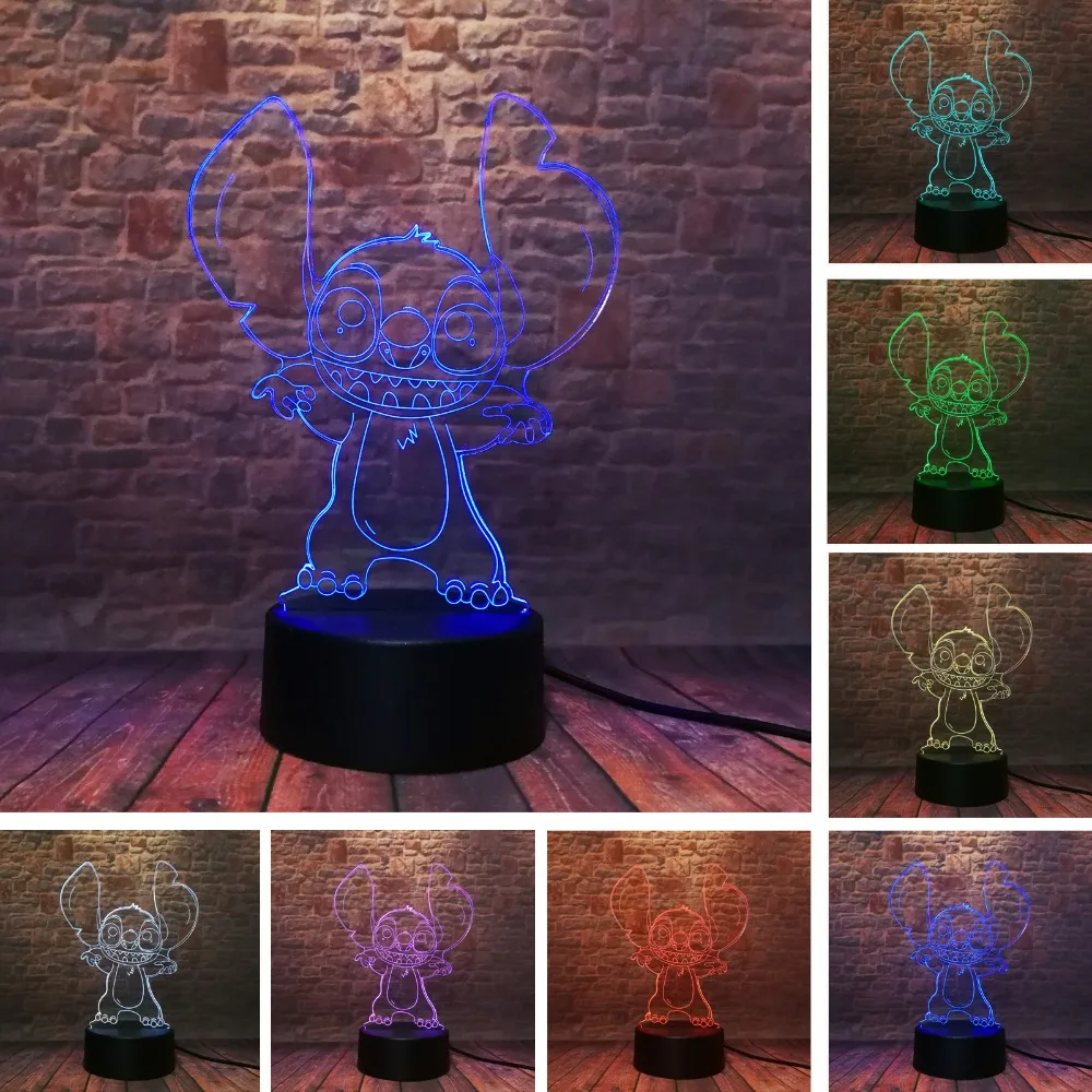 Новинка 3D рисунок в виде персонажей мультфильмов фигурка светодиодный ночник 7
