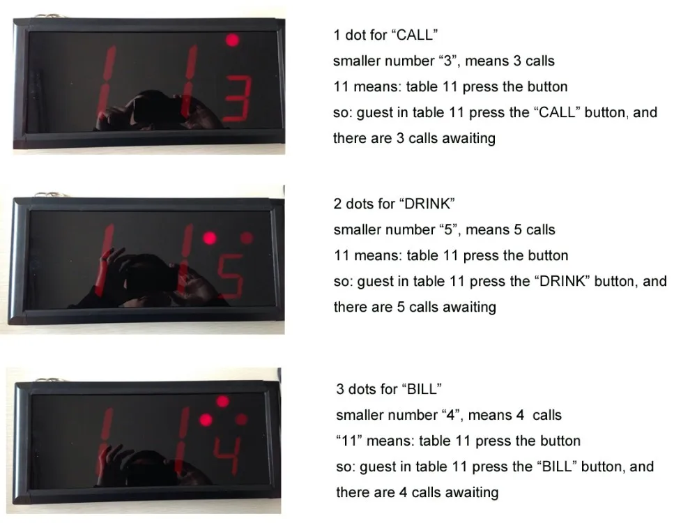 Guest Coaster Pager System Wireless Long Range Queue Call Equipment Including Keypad With Screen(1 display+2 transmitter keypad) |