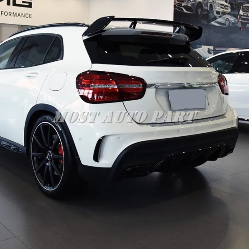 Черный Задний бампер спойлер вентиляционное отверстие Накладка для Benz GLA X156 GLA45 AMG 2013- 2 шт