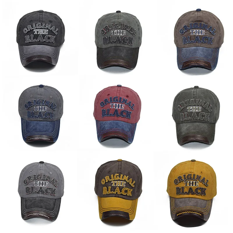 LADUNDI Черная бейсбольная кепка Женская модная хип-хоп мужская Ретро промытая