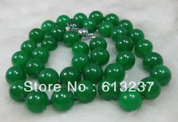 

new Fashion Style diy Natural 12MM GREEN chalcedony jades stone BEAD NECKLACE 24INCH beads jewelry making YE2076