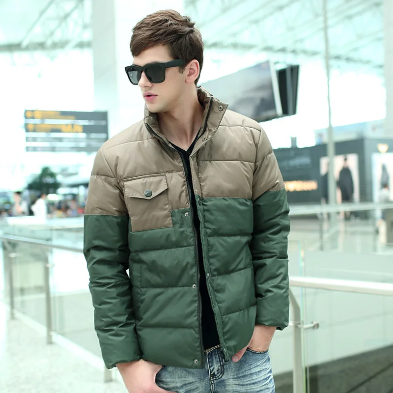 Большой размер (бюст 160 см) мужской большой пуховик зимний белый утиный пух |