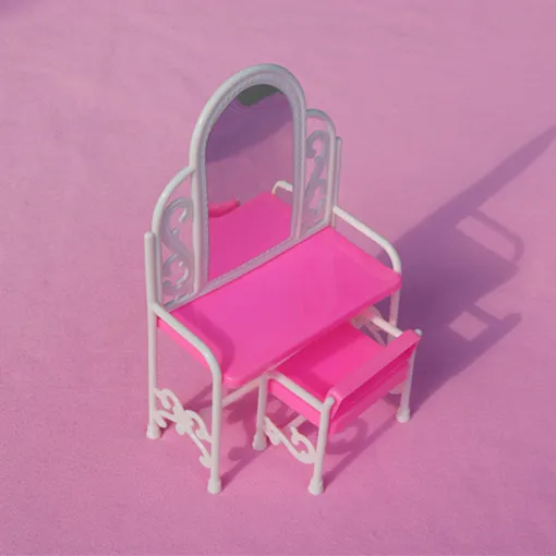 Высококачественная мебель для кукол Розовый Туалетный столик с табуретом куклы