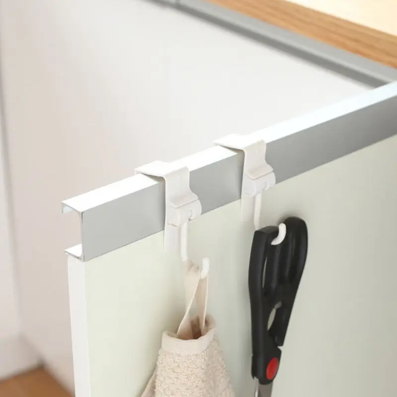2x Over Door Hooks Rotatable Hanging Holder Storage Hook Organizer Bathroom Kitchen Cabinet Cloth Towel Bag Hanger Space Saving