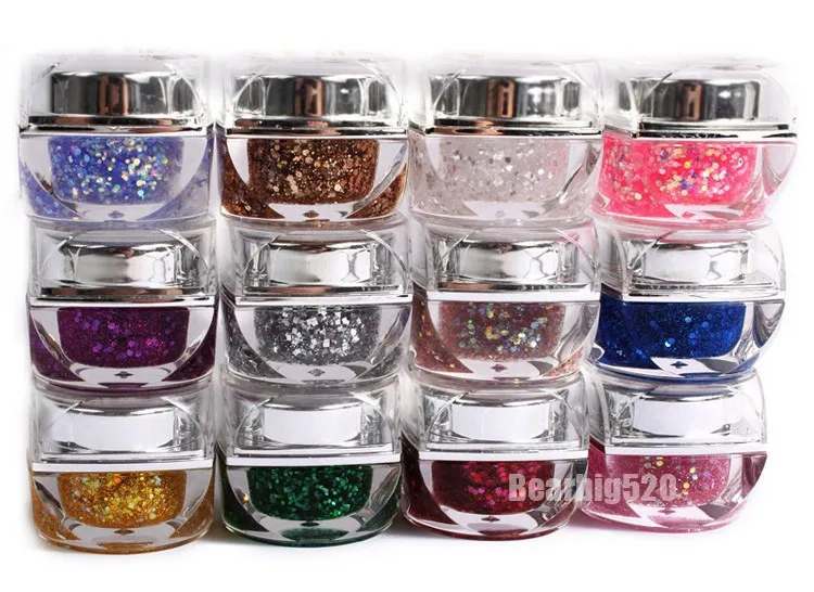 Блестящий акриловый гель для ногтей 12 видов цветов Art Glitter UV Gel|gel therapy|gel mouse wrist padgel