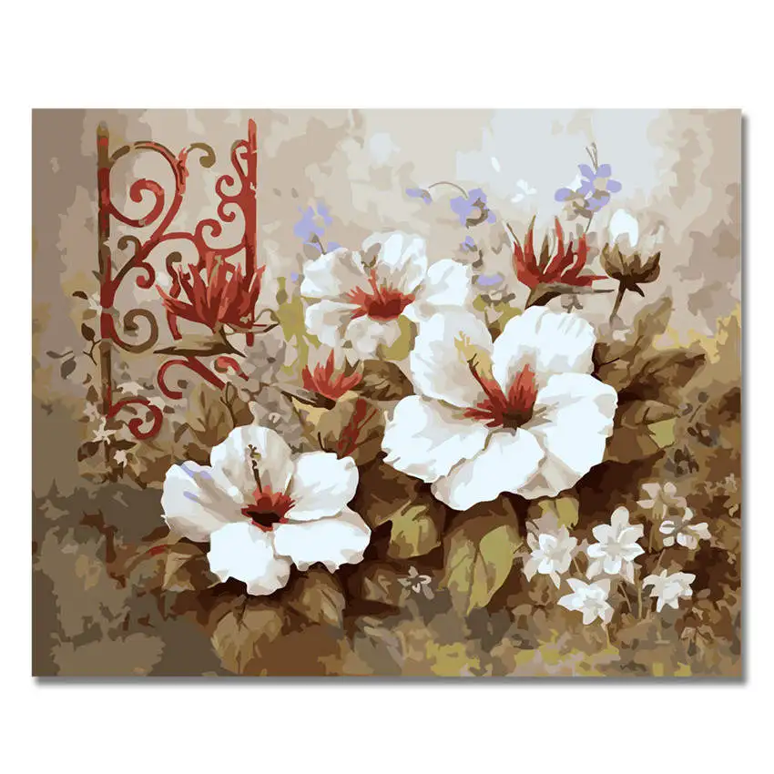 flower Painting 3 Раскраска по номерам, сделай сам роспись по номерам, декоративная картина элегантный цветок, картины по номерам - Цвет: flower Painting 3