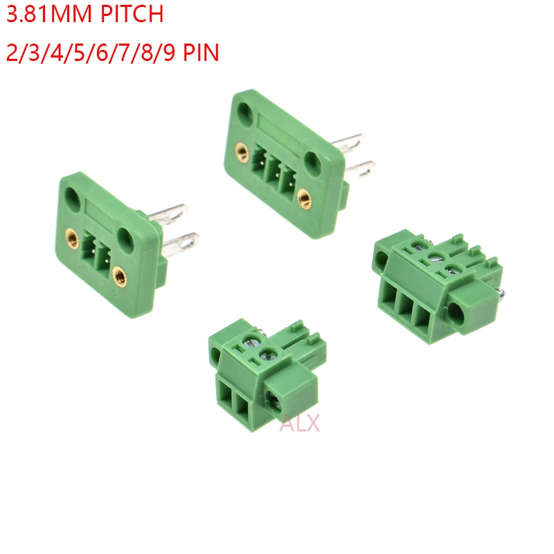 3 комплекта 15 cdgv 2/3/4/5/6/8 pin 3,81 мм Шаг вставные Винтовые клеммы 3,81 Тип штепсельной вилки разъем pcb с фланец вилка+ розетка