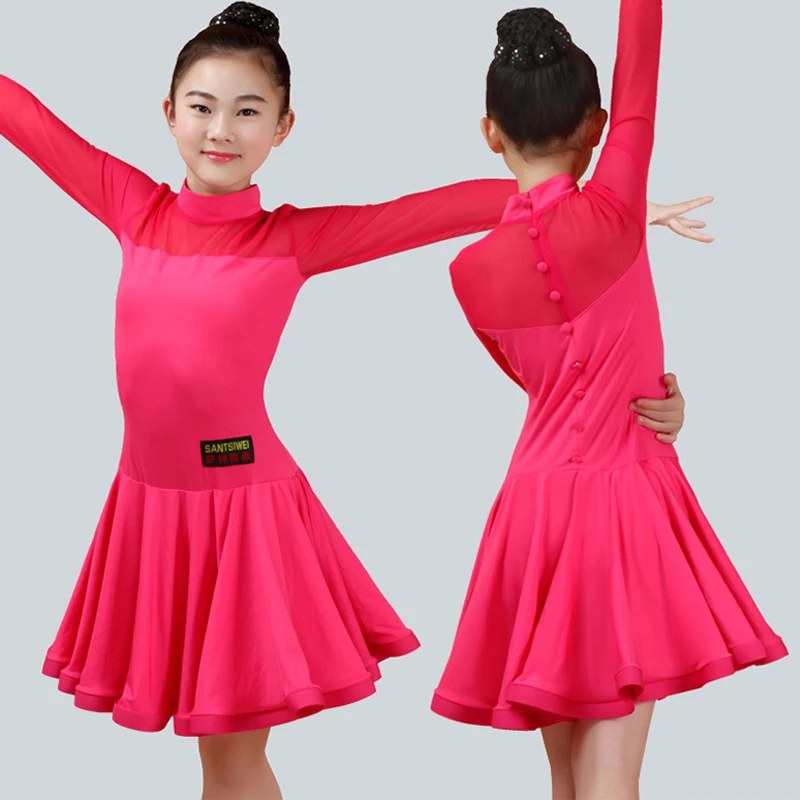 Junior платье для латиноамериканских танцев девочек юбки половина тела Прозрачный