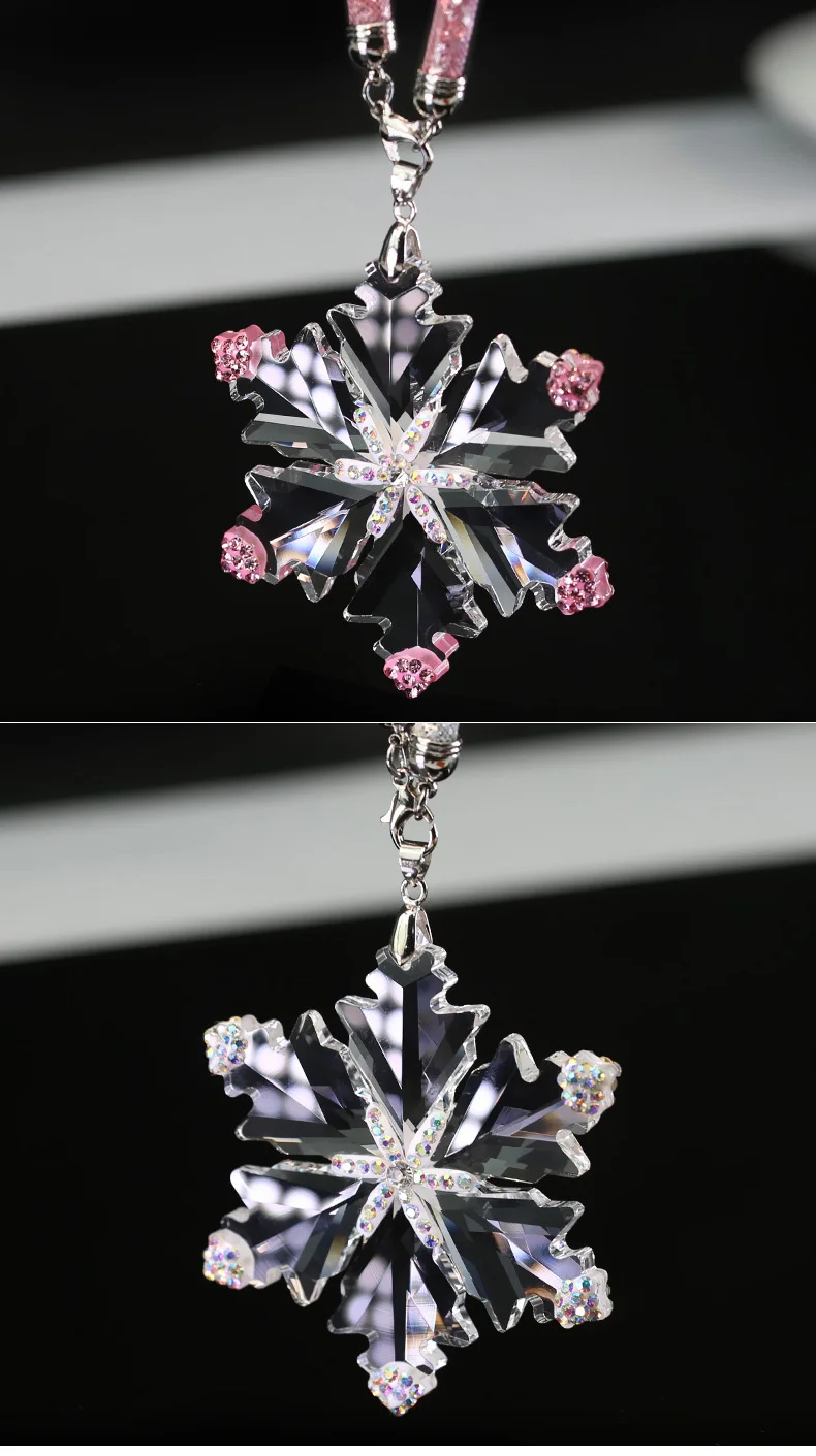 Automotive interior decoration crystal snow flashing romantic Pendant Hanging pendant rear view mirror Pendant in vehicle