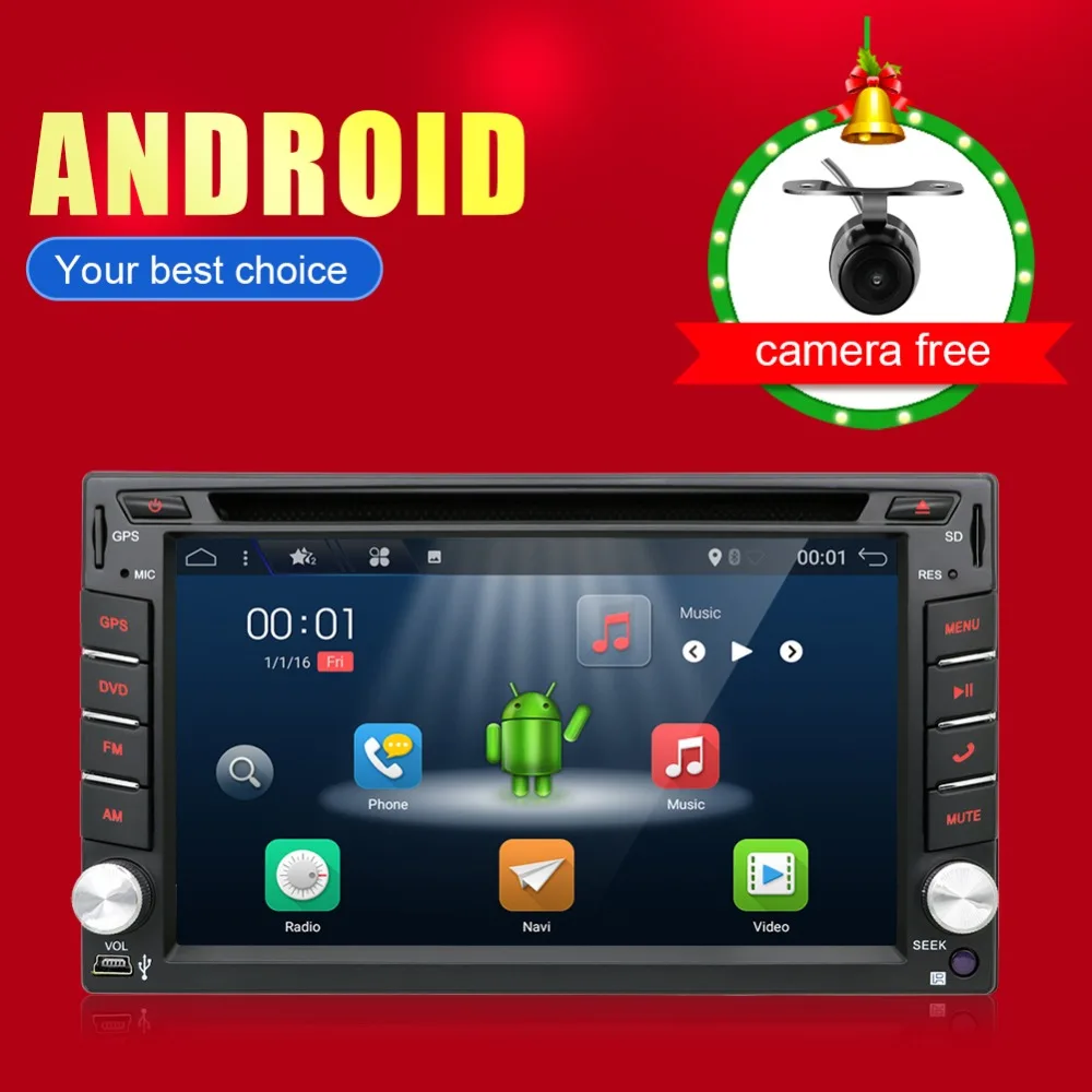 800*480 2Din четырехъядерный процессор 1,2 GHz cpu 2GB rom 16G Flash Android 7,1 автомобильный DVD gps навигационный плеер стерео радио 2 Din универсальный