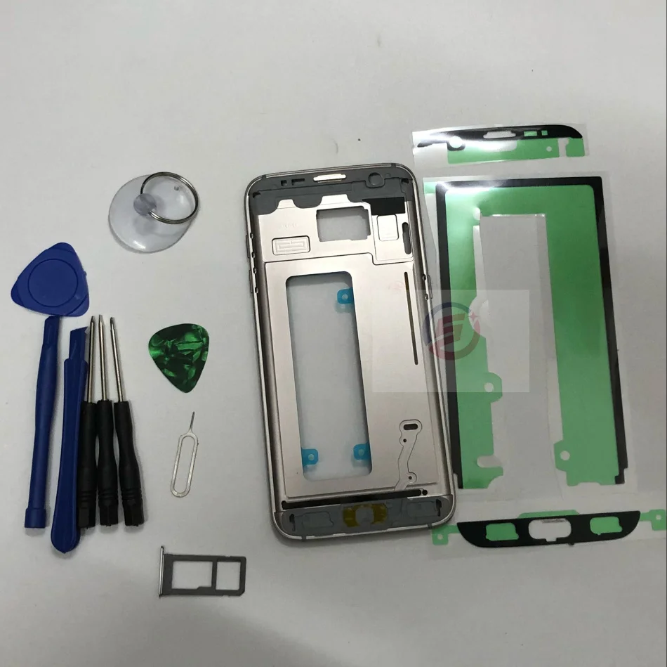 Средняя рамка для samsung Galaxy S7 край G935 G935F G935FD средняя часть металлический каркас Корпус шасси с боковыми клавишами Запчасти для авто