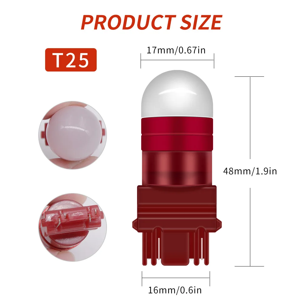 2 шт. 3157 LED Питание P27/5 Вт P27/7 T25 светодиодные лампы для дневных ходовых огней DRL Для