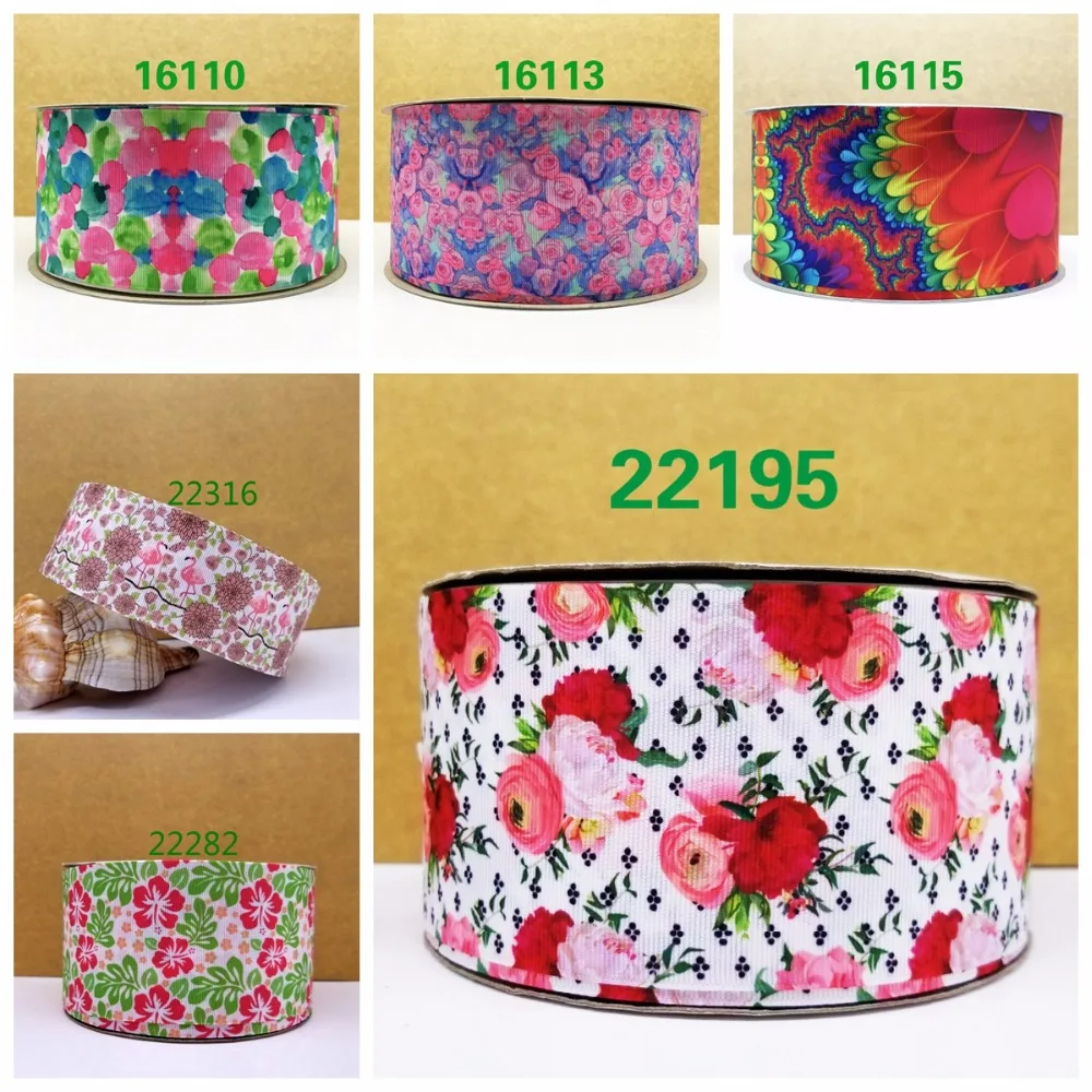 Бесплатная доставка 50 ярдов на размер Цветочная Лента печатная корсажная лента