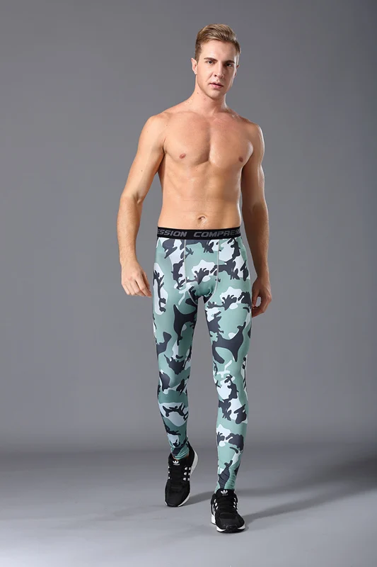 2017 New men camouflage/compression tights/Leggings Running sports/Gym male trousers/capris of fitness/pants quick-drying | Спорт и