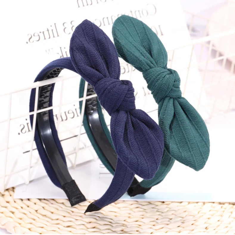Headband for Women Bezel Hair Accessories Girls Knot Hairband Korean Style Fashion Hiar Bows Rabbit Ears Headwear VERVAE