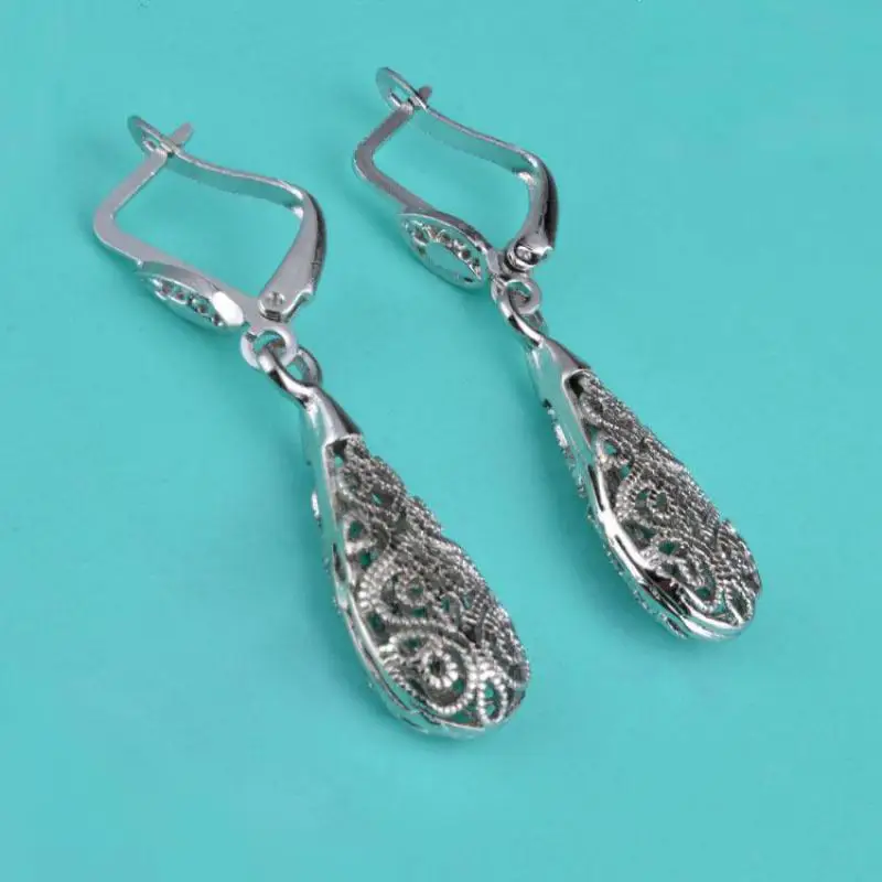 Серьги-капли для женщин, ажурные серьги, серьги, 925 пробы, серебряные ювелирные сережки Brincos Brinco Oorbellen Pendientes, подарок F16