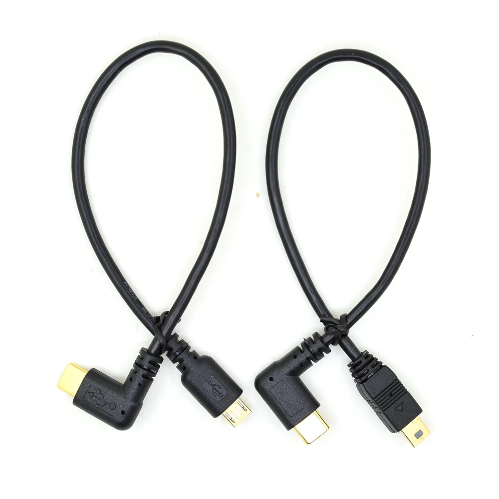 25 см мини USB кабель Micro 2 0 5 контактный штекер на 3 1 Type C OTG адаптер для передачи
