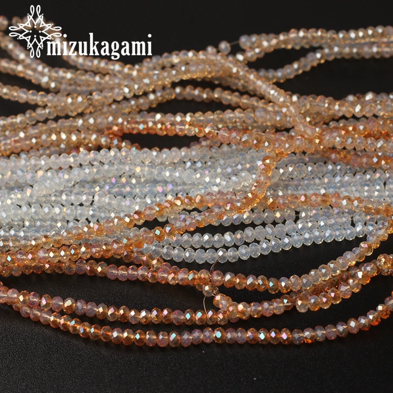 

3mm Glass Facet Beads Crystal Loose Beads Round Rondelles Beads String 145pcs/lot For DIY Jewelry Making Accessories