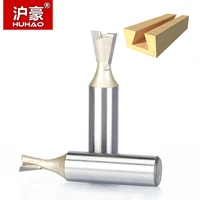 huhao 1pcs 12 14 shank wood cutter dovetail bits 2 flute router bits for wood tungsten carbide engraving tool milling cutter