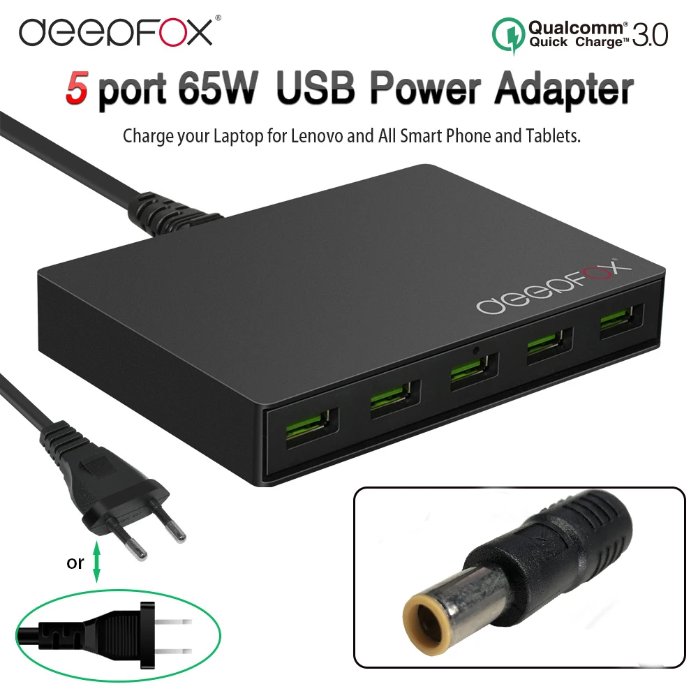DeepFox USB 5 портовый 3.15A 19V Быстрая зарядка 3 0 быстрое зарядное устройство для