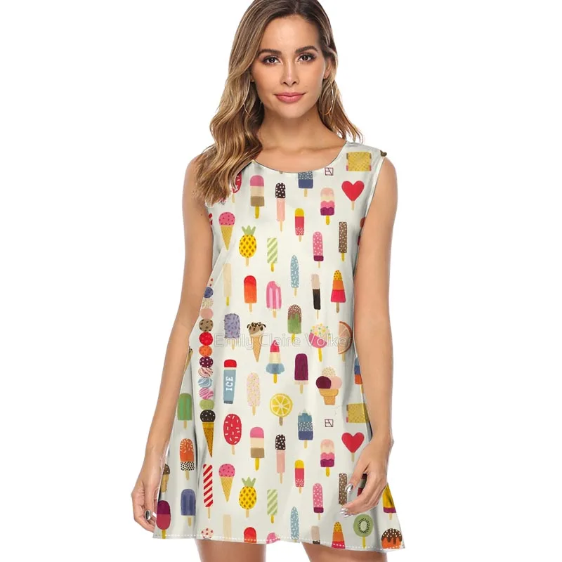 QZ295 Poppy pattern red flowers Summer Dress Women Print Chiffon Dress Sleeveless Style Short Dress Sundress Casual Shift Dresses - Цвет: QZ295