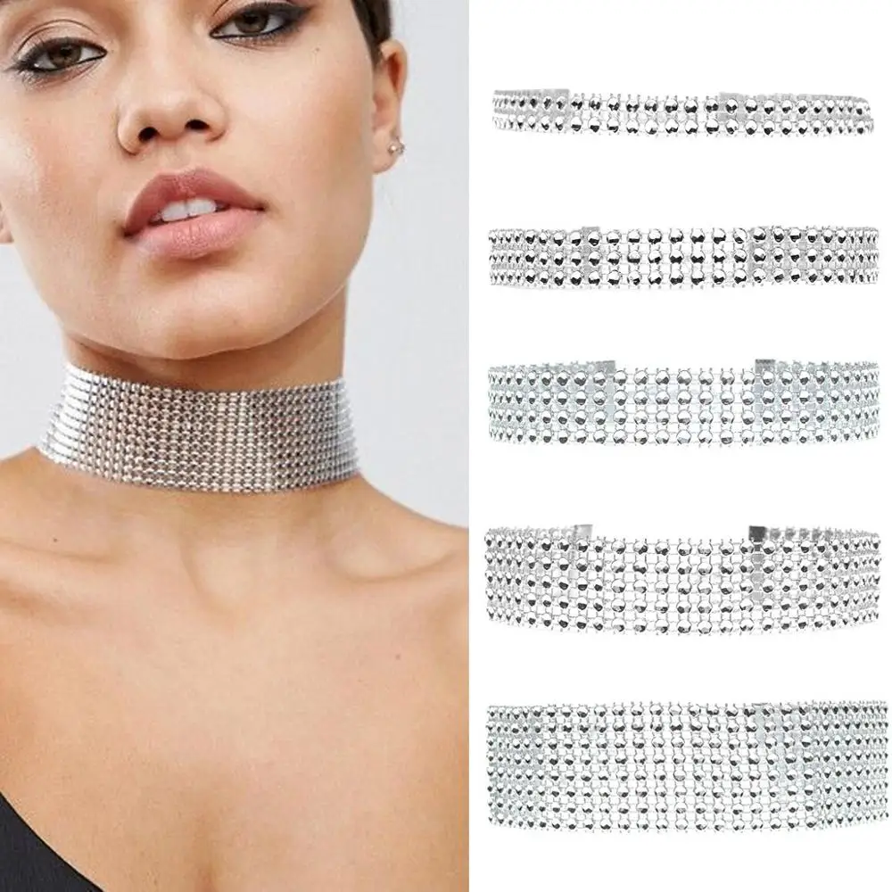 SexeMara Women Full Shining Crystal Rhinestone Choker Necklace Wedding Jewelry Chic Trendy | Украшения и аксессуары