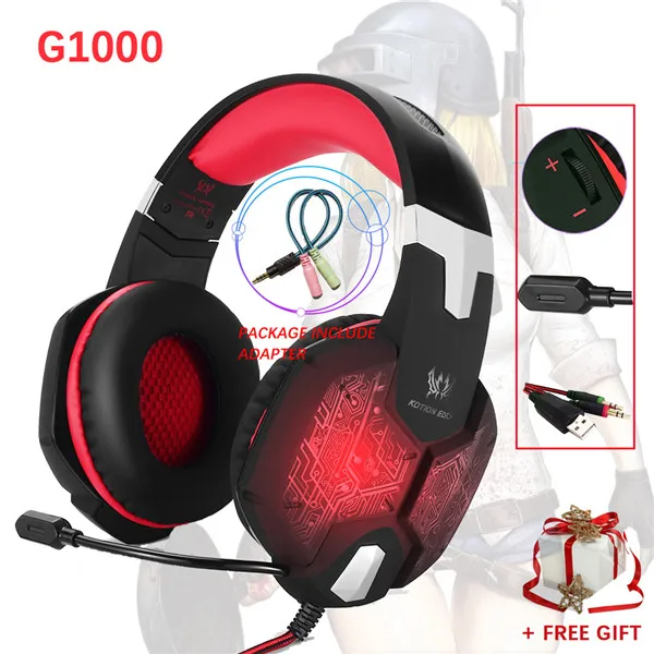 Игровые наушники KOTION G1000 стерео игровая гарнитура для PS4 ПК Xbox один контроллер Шум