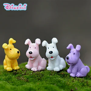 Миниатюрная статуэтка в виде собаки для девочек и мальчиков, детское украшение для дома, миниатюрное искусственное украшение из ПВХ