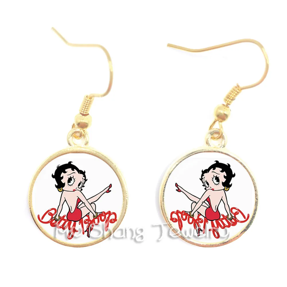 Классическая мультипликационный персонаж Betty Boop Стекло кабошон серьги подвески