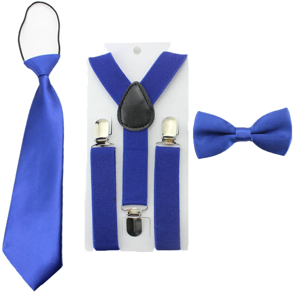 Fashion kids Suspender Adjustable Elastic Y-Back Braces Baby Suspenders Set Bow Tie + NeckTie for Wedding and Party |
