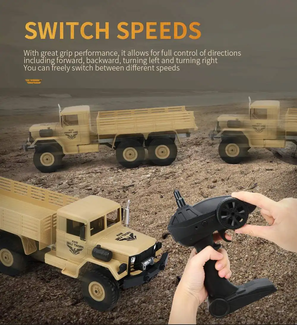JJR/C JJRC Q63 1/16 2,4G 6WD внедорожный военный грузовик гусеничный RC автомобиль щеточный мотор игрушки дистанционного управления зеленый желтый