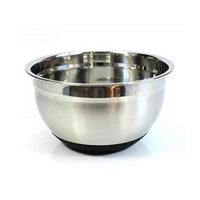 stainless steel mixing bowl 20cm thicken silicone bottom prevent splash egg beating pan kneading basin fermentation pot tools