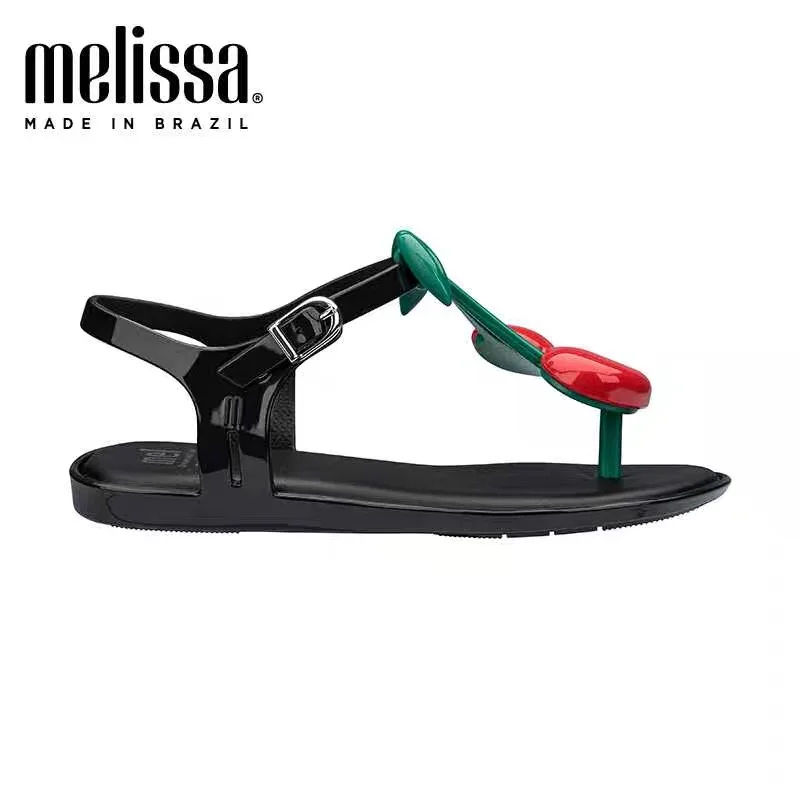 Сандалии женские резиновые на низком каблуке повседневные шлепанцы с ремешком и