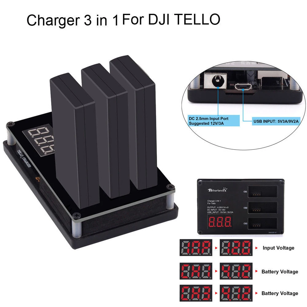 USB RC умный аккумулятор зарядное устройство концентратор быстрой зарядки 3в1
