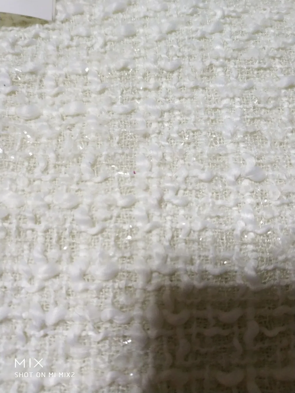 Бесплатная доставка твид молочного белого цвета блестящая линия тканый узор