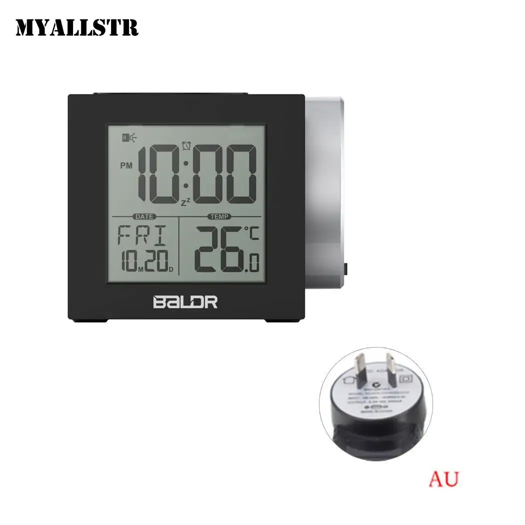 ЖК подсветка Электронный Цифровой температурный проекционный будильник с