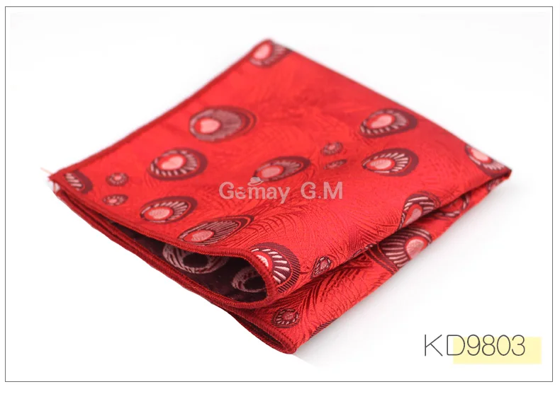 KD9803 Мужской, карманный, квадратный многоцветный Жених Hanky жаккардовый тканый платок Модный классический свадебный - Цвет: KD9803