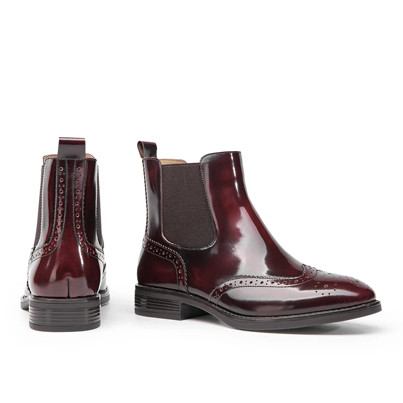 BeauToday пояса из натуральной кожи ботинки челси для женщин Качество Лакированная