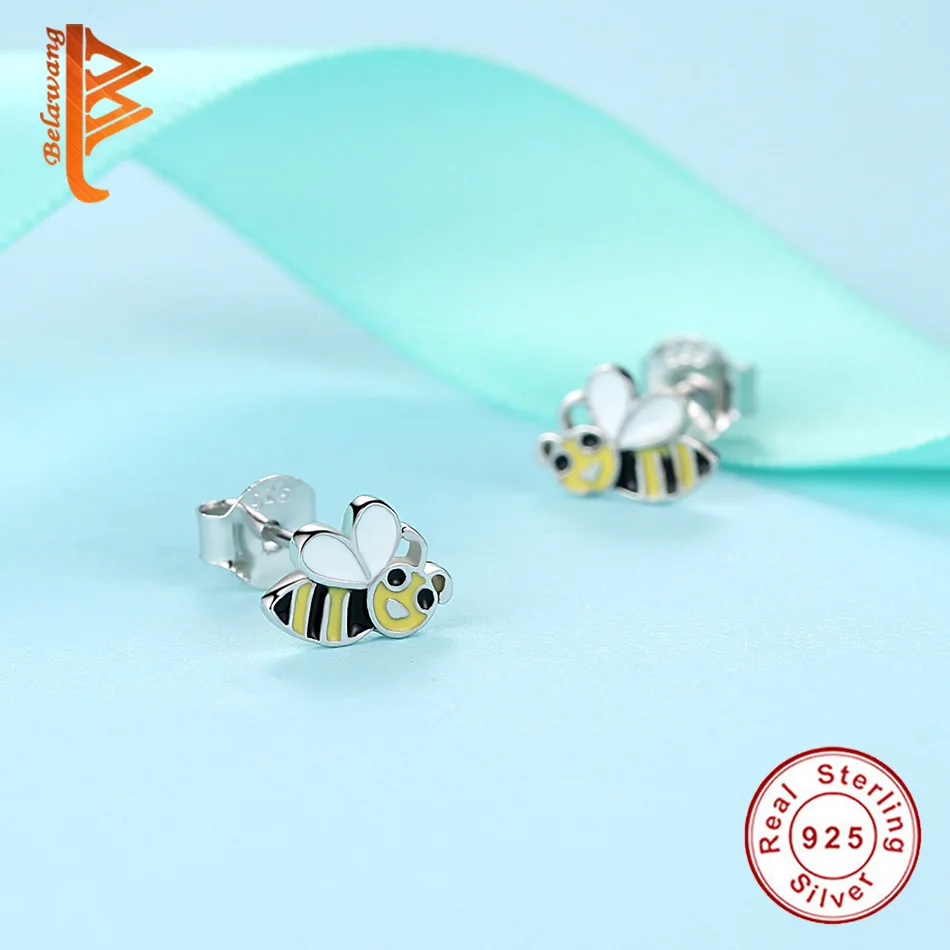 Женские серьги из серебра 100% пробы|bee stud earrings|fashion earringsstud earrings |