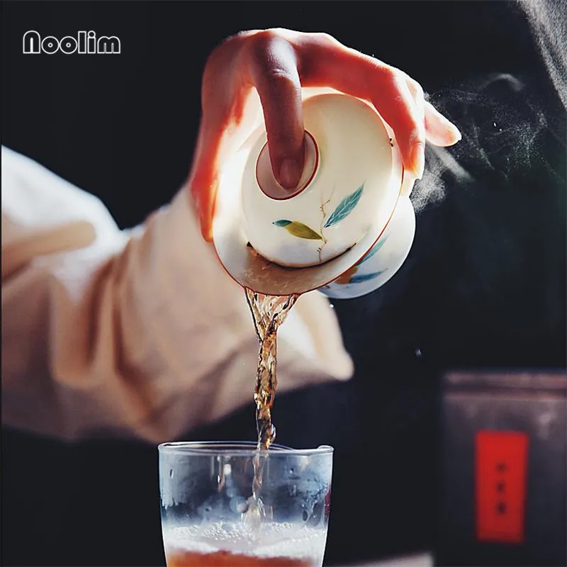 1 шт. китайский чайный набор кунг-фу Gaiwan Чайник чайные чашки расписанные вручную чайные сервизы фарфоровые керамический подарок чистая посуда для напитков