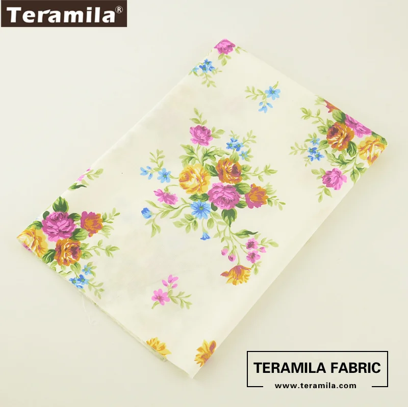 

Teramila Fabrics 100% Cotton Tissue High Quality Printed Colorful Flower Patterns Home Textile Dolls Decoration Sewing Bedding