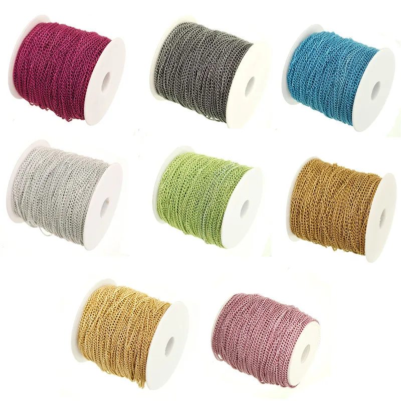 Wholesale100m Откройте ссылку цвет серебристый Золотой Алюминий цепочки из