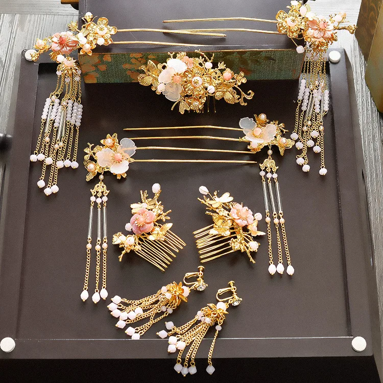 2017 новые прозрачные цветочные кисточки для волос гребень китайской невесты