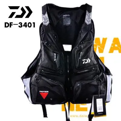 Жилет для ловли нахлыстом DAIWA для спорта на открытом воздухе DF-3401 120 кг спасательный жилет для рыбалки профессиональная одежда для рыбалки жилет размера плюс DAWA - Цвет: Черный